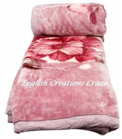 ECC 550-600 gms Printed Wool Single Bed Blankets, Size : 125*150 cm