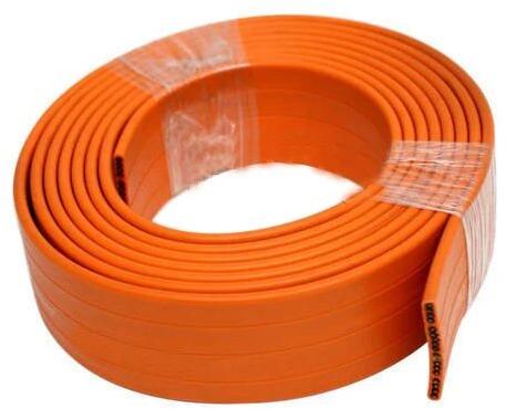 Flat(Rectangle) PVC Flat Elevator Cable, Color : Orange
