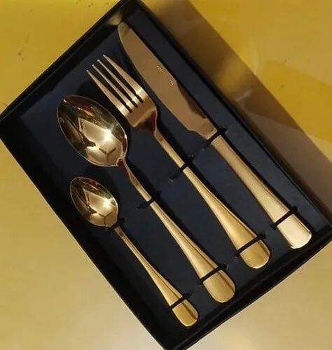 Brass Cutlery Set, Color : Golden