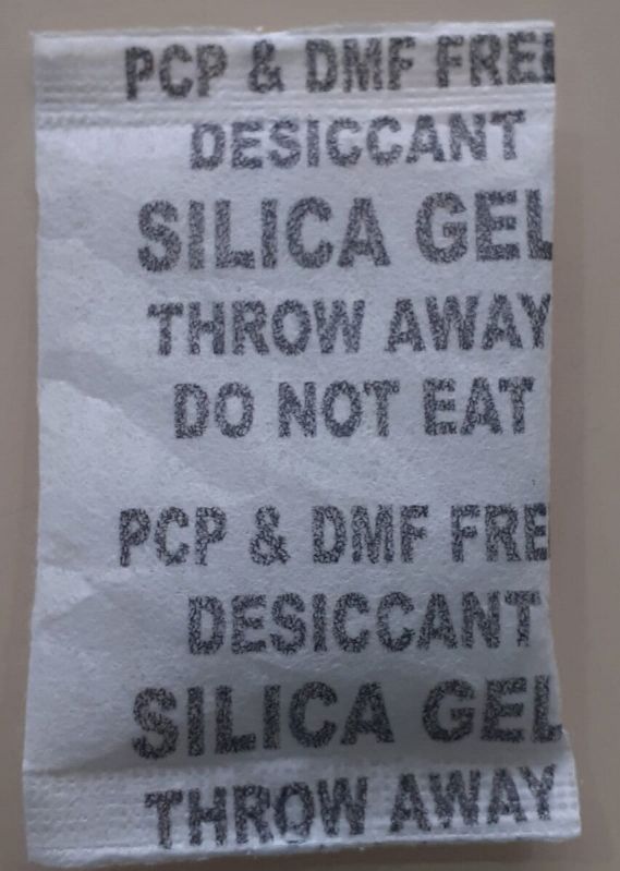 White Rectangular Printed 5gm Silica Gel Pouch