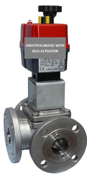 Electric Stainless Steel 3 Way Flanged ASA150 Ball Valve