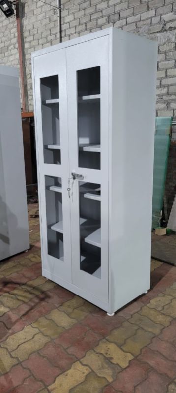 Polished Ms Glass Door Cabinet, for Home, Hotel, Office, Restaurant, Feature : Attractive Design