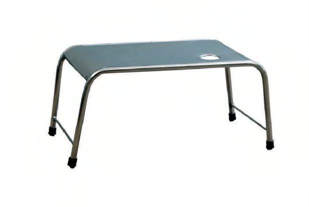 Grey Rectangular Polished SS Over Bed Table, for Hospital, Pattern : Plain