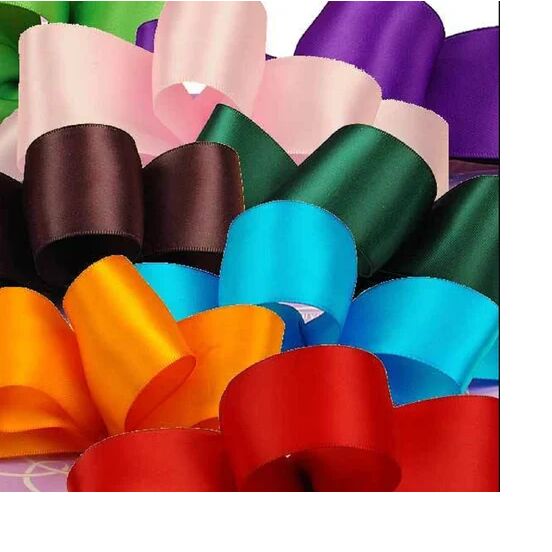 Plain Polyester Satin Ribbon, Color : Multicolors