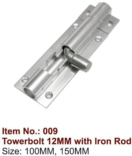 12mm Tower Bolt with Iron Rod