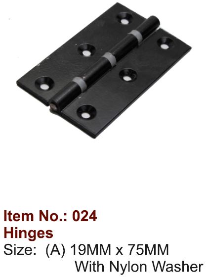 19mm x 75mm Hinges with Nylon Washer