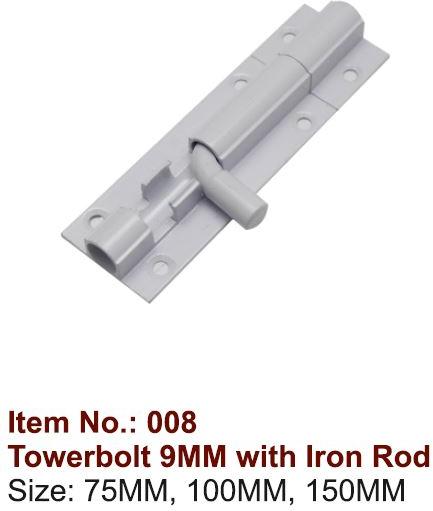 9mm Tower Bolt with Iron Rod