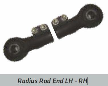 LH and RH Radius Rod End, for Trailer Axle, Color : Black