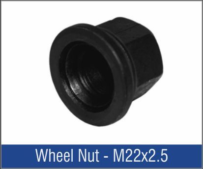 Black Round Polished Metal Wheel Nut, For Trailer Parts, Size : M22x2.5