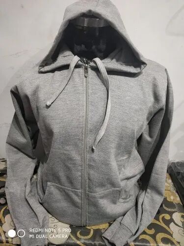 Spun Plain Hooded Sweatshirt, Size : All Sizes