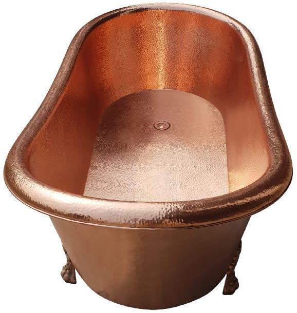 Polished Plain Copper Bath Tub, Water Capacity : 10-20ltr