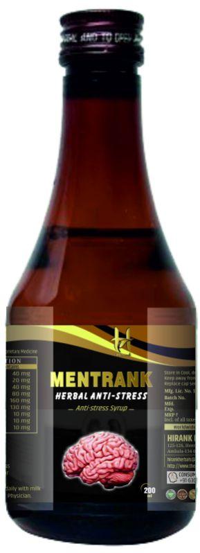 Hirank Herbals Mentrank Anti Stress Syrup, Packaging Type : Amber PET Bottle
