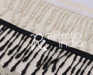 BF646 Bead Fringe, for Fabric Use, Feature : Easily Washable, Good Quality, High Grip
