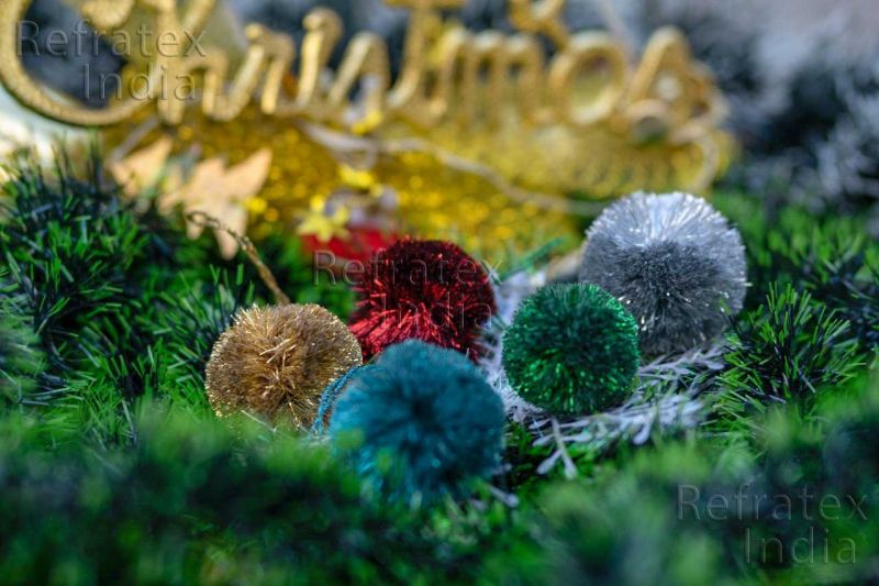 Floppy Shiny Pom Pom Christmas Ornament