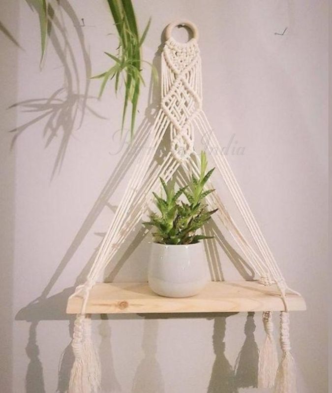 Cotton PH119 Macrame Plant Shelf, for Decoration, Outdoor Use Indoor Use, Feature : Eco Friendly, Long Life