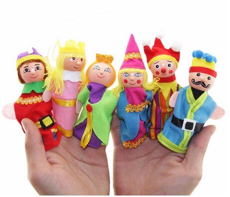 Cotton Wooden Finger Puppets, for Playing