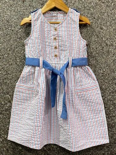 Yarn Dyed Stripe Girls Cotton Dress, Size : 18-32