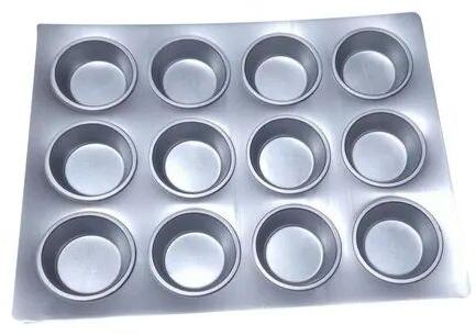 Silver Square Aluminium Cupcake Tray