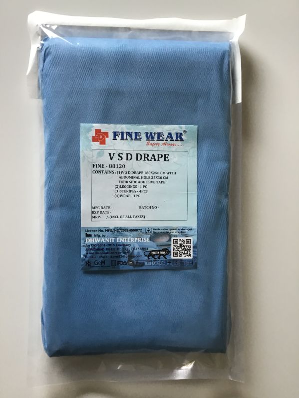 Fine wear Plain Non-Woven VSD Drape, Size : 160X200CM