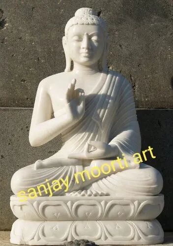 Jaipurcrafts Stone Marble Buddha Statue, Style : Handmade