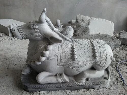 Marble Nandi Statues, for Worship, Technique : Handmade