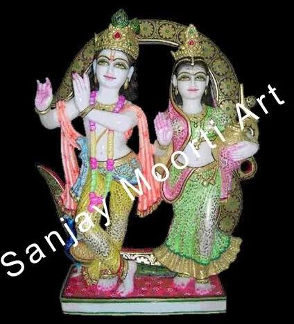 marble radha krishna statue