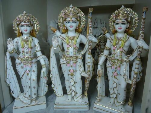 Marble Ram Darbar Statue, for Worship, Technique : Handmade