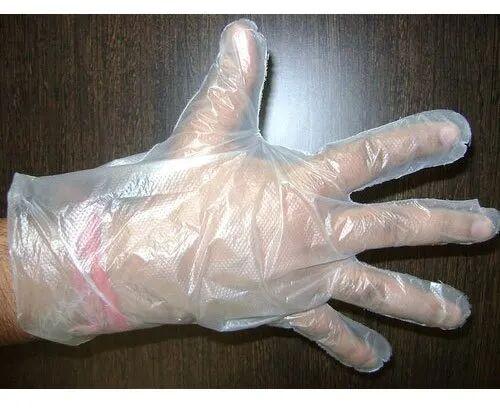 Transparent plastic EVA Disposable Gloves, Size : 6.5 inches