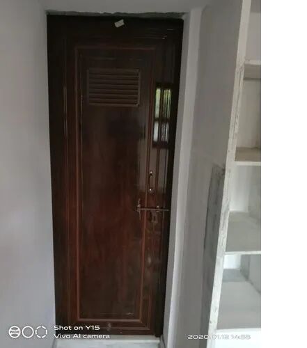 Glossy PVC Hollow Section Door, Color : Brown