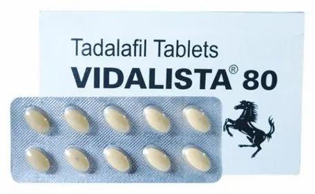 Vidalista 80mg Tablets, Composition : Tadalafil