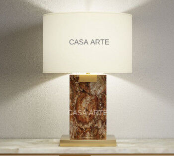 Brown Petrified Wood Table Lamp, for Lighting, Decoration, Home Decorative, Technics : Hand Made