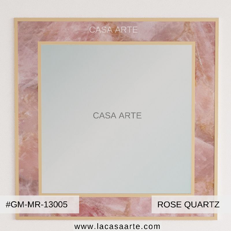 Casa Arte Rose Quartz Mirror, Color : Pink