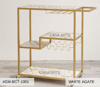 White Agate Bar Cart