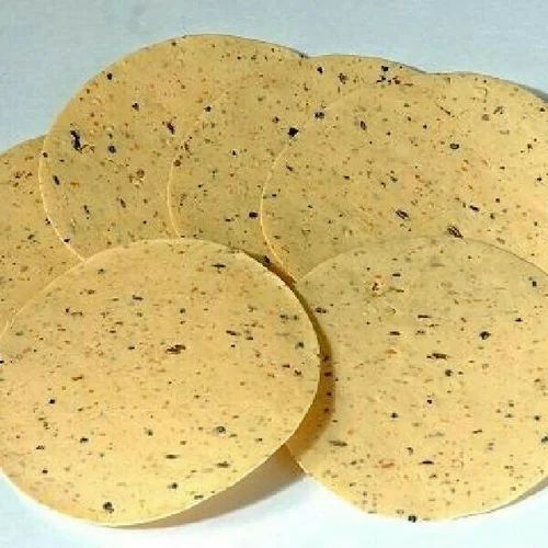 Light Yellow Crunchy Pepper Appalam Papad, for Snacks, Style : Dried