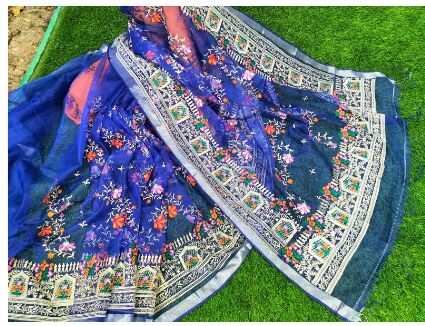 Unstitched Embroidery Jamdani Saree, Occasion : Party wear, Wedding wear