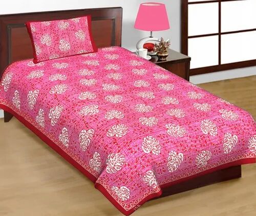 Jaipuri Printed Cotton Single Bedsheet