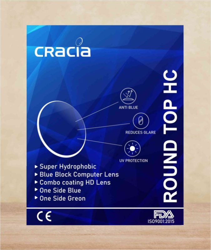 Cracia Round Top HC Lens, for Eye Contact, Pattern : Plain