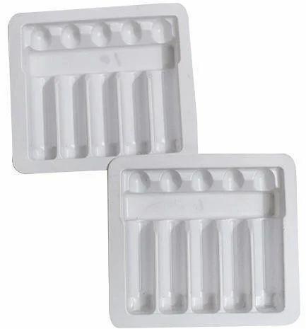 Transparent Square PVC Glossy Injection Packaging Tray, for Pharma Medical Industries, Size : 20-30mm