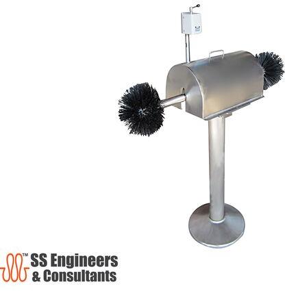 Stainless Steel Crate Scrubber, Color : Grey