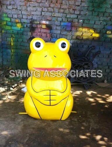 Frog Shaped Dustbin, Color : Yellow