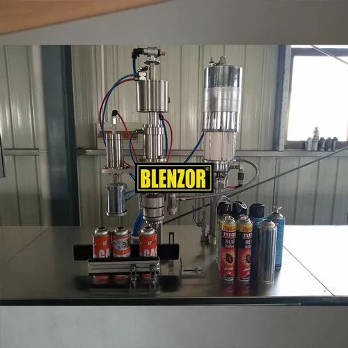 Semi Automatic Aerosol Can Filling Machinery, Capacity : 500-600 Cans/Hour