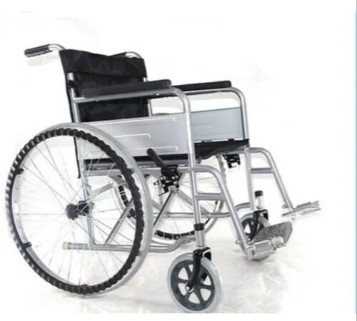 Steel Manual Folding Wheelchair, for Hospital Use, Weight Capacity : 125 Kg