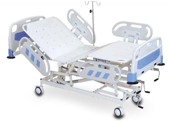 HEIGHT ADJUSTABLE ICU BED WITH SPLIT TYPE SIDE RAILINGS