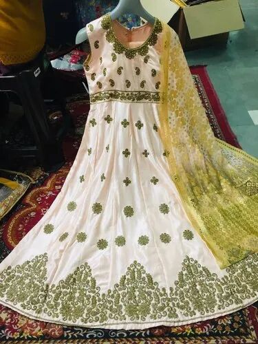 Embroidered Anarkali Suit, Occasion : Party wear