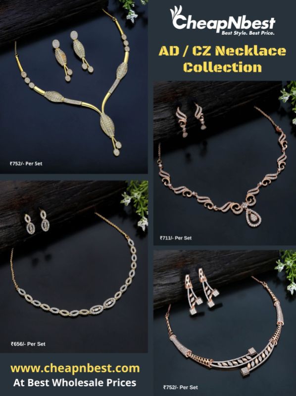 Brass Based Polished ad necklace set, Feature : Durable, Fine Finishing, Good Quality, Light Weight