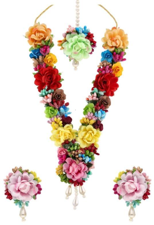 CNB18984 Multicolor Color Floral Necklace Set, Occasion : Party Wear