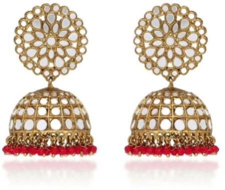 BGW108 Mehendi Finish Antique Jhumka Earrings