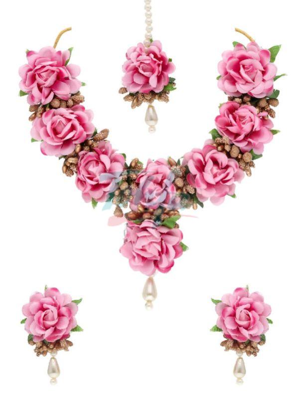 CNB18981 Rani Pink Floral Necklace Set
