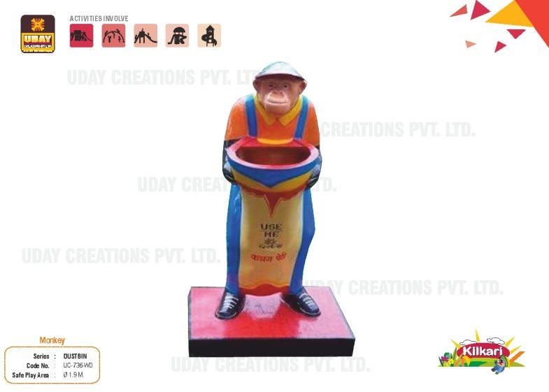 Printed FRP Monkey Dustbin, for Store Garbage, Color : Mulit Colour