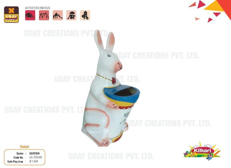 White Printed FRP Rabbit Dustbin, for Waist Storage, Feature : Durable, Rust Proof, Waterproof